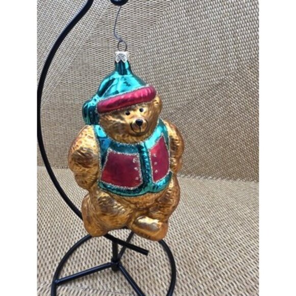 Potpourri Designs Blown Glass Ornament Chubby Happy Dancing Teddy Bear Poland 96 - Picture 2 of 7